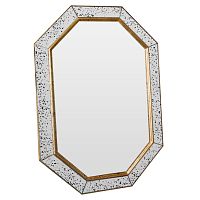 зеркало восьмиугольное вытянутое золотое в состаренной раме julian gold в Барнауле