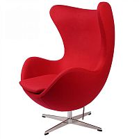 кресло arne jacobsen style egg chair красная шерсть в Барнауле