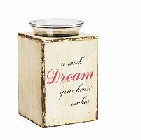подсвечник деревянный бежевый со стеклом мечта твоего сердца provence cream, 15 см в Барнауле
