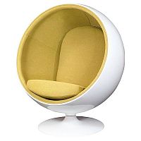 кресло eero ball chair бело-горчичное в Барнауле