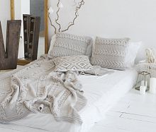 комплект плед с косами (180*220) и 2 наволочки (50*50) лён в Барнауле