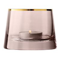 подсвечник стеклянный коричневый с золотым ободком для чайной свечи light, 6,6 см в Барнауле