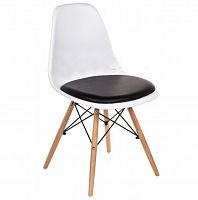 стул деревянный pc-011 белый / черный (eames style) в Барнауле