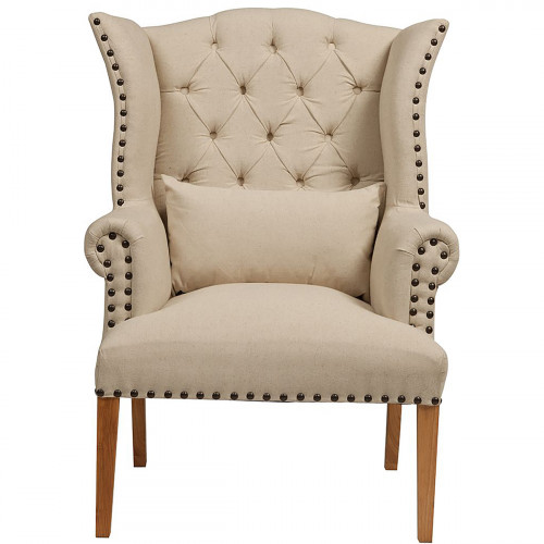 кресло quinn tufted armchair бежевое в Барнауле