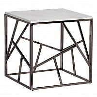 стол журнальный black chrome cube 55*55*56 см хром, белый в Барнауле