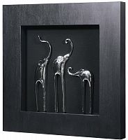 панно "три слона 2 (черная рама)" в Барнауле
