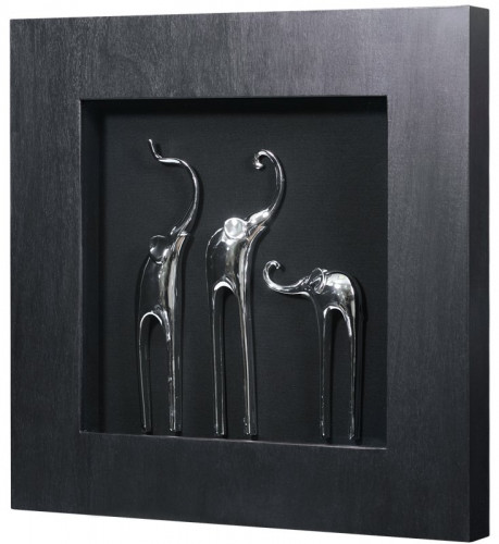 панно "три слона 2 (черная рама)" в Барнауле