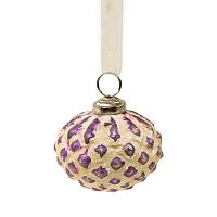 шар новогодний фиолетовый со снежным декором snow ball, 8х7х7 см в Барнауле