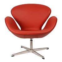 кресло arne jacobsen style swan chair красное в Барнауле