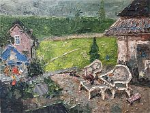 картина маслом во дворе в Барнауле